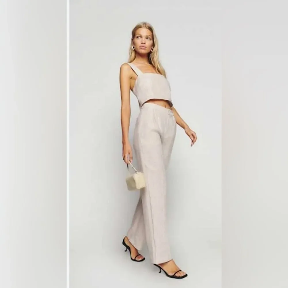 Reformation Olivia linen two-piece set NWT size 12 from Anthropologie $278